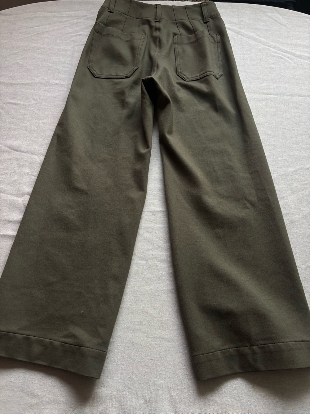 Anthropologie Maeve Colette Ponte High Rise Wide Leg Crop Pants 25 Green - Picture 6 of 12